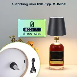 ideoon lights Akku Flaschenlampe Schwarz