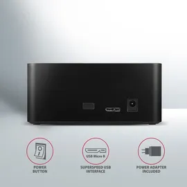 AXAGON ADSA-SN Speicherlaufwerk-Docking-Station USB 3.2 Gen 1 (3.1 Gen 1) Type-A Schwarz