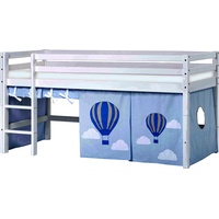 Hoppekids Hochbett »«Ballon»«, weiß + blau, , 739308-0 blaues Te x tilelemt,