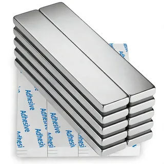 FINDMAG 10 Stück 60 x 10 x 3 mm Neodym Magnete Extra Stark, Magnete Stark, Stabmagnet für Multifunktions, Seltenerdmagnete mit doppelseitigem Klebeband