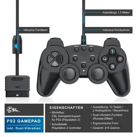 CSL PlayStation-Controller Bundle schwarz PlayStation 2