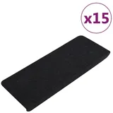 vidaXL Stufenmatten Selbstklebend 15 Stk. 65x24,5x3,5 cm Schwarz