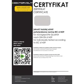 Doktorvolt Sicherungskasten Unterputz Verteilerkasten 2x12 Module 8xMCB 1xRCCB VDE Überspannungsschutz verdrahtet Sicherungen 505,50x348x98mm Doktorvolt