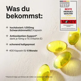 Natural Elements Schwarzkümmelöl Kapseln 400 St.