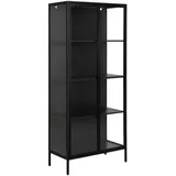 Actona Vitrine Newcastle 80 x 40 x 180 cm Schwarz