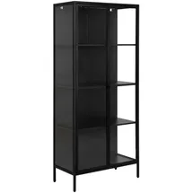 Actona Vitrine Newcastle 80 x 40 x 180 cm Schwarz