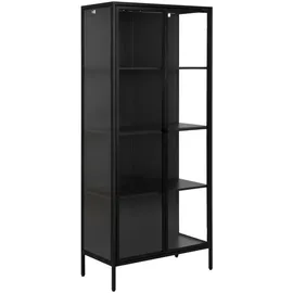 Actona Vitrine Newcastle 80 x 40 x 180 cm Schwarz
