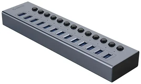 BT2U3-13AB Hub 13x USB-A 3.0 with switches - gray USB-Hubs - USB 3.0 - 13 - Grau
