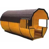 Casa Padrino Luxus Außensauna Naturfarben / Schwarz 400 x 220 cm - Massivholz Gartensauna - Beige/Schwarz