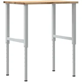 vidaXL Werkbank 80x60x71,5-98 cm Massivholz Eiche