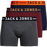 JACK & JONES Lichfield Boxershorts red/blue/grey XL 3er Pack