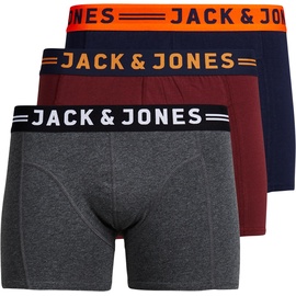 JACK & JONES Lichfield Boxershorts red/blue/grey XL 3er Pack