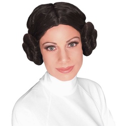 Rubie ́s Kostüm-Perücke Star Wars Prinzessin Leia, Original lizenziertes Star Wars Accessoire braun