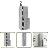 The Living Store - Vidaxl Apothekerschrank Grau Sonoma 40x41x144,5 Cm Holzwerkstoff
