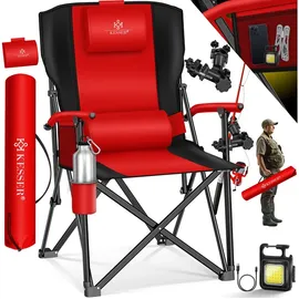 Kesser Campingstuhl faltbar Gepolstert Rot/Schwarz