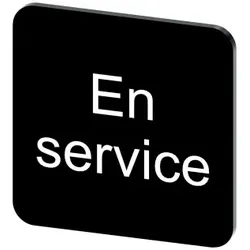 Siemens 3SU19000AF160GM0 Bezeichnungsschild 22x22mm, Schild schwarz, Beschriftung: En Service - 10 Stück