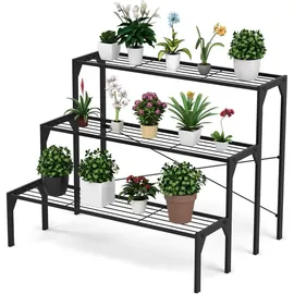 Costway Blumentreppe 85 x 66 x 66 cm Schwarz