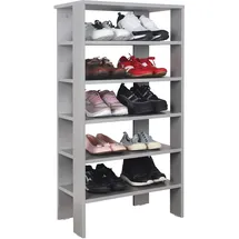 Ricoo Schuhregal 5 Ebenen 30 x 25 x 100 cm Platingrau