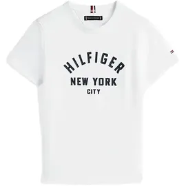 Tommy Hilfiger Kids Tommy Hilfiger T-Shirt CURVED HILFIGER GRAPHIC TEE SS für Kinder bis 16 Jahre, großer Logo-Print weiß 128 (8J)