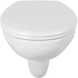 SANITOP-WINGENROTH AquaSu Wand-WC Weiß, spülrandlos mit WC-Sitz 40 x 53 cm