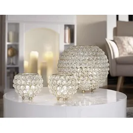 Home Affaire Windlicht Kristall Aluminium/Glas Goldfarben