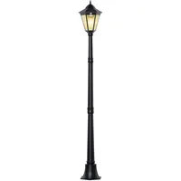 Outsunny Gartenlaterne Laterne Gartenleuchte Wegleuchte mit 19 LED 130 Lumen 3000K Aluminium B/H/L: ca. 22x194x22 cm - schwarz