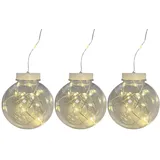 Mojawo LED Lichterkette 3er Set Batterie Ø8 cm Warmweiß