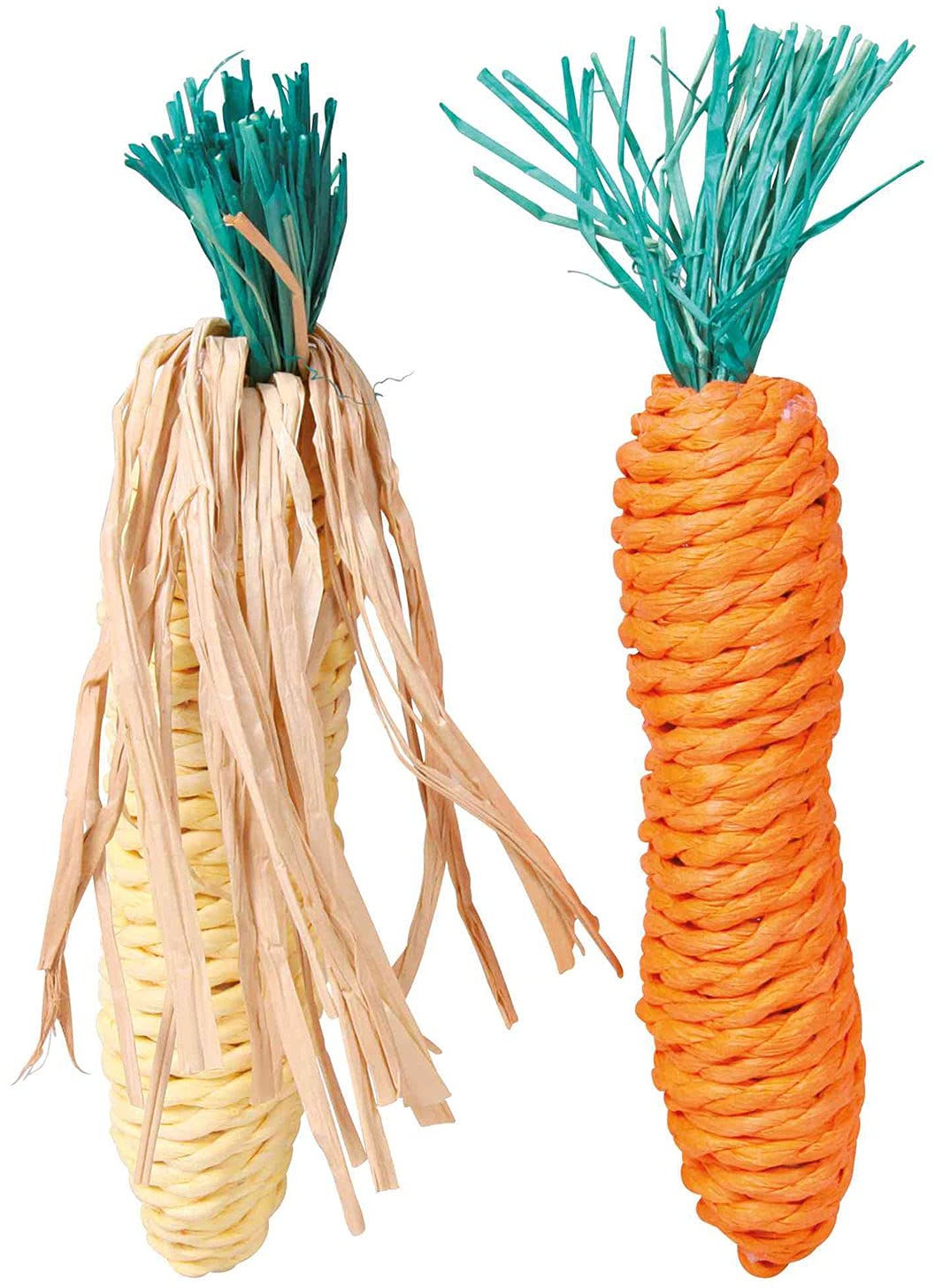 TRIXIE TX-6192 Set of Straw Toys Corn on The cob and Carrot 15cm