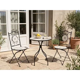 Beliani Bistro Set 3-tlg. Schwarz/Weiß