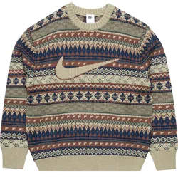 Nike LIFE FAIR ISLE CREW SWEATER - Grün/Braun - M