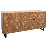 Massivmoebel24 Sideboard Akazie 160x46x84 hellbraun lackiert STILMÖBEL #101 - 2 Jahre Gewährleistung - mind. 14 Tage Rückgaberecht - Braun