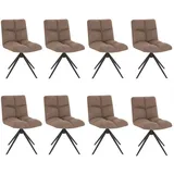 Home Deluxe Esszimmerstuhl drehbar 8er Set NODA – Webstoff Grau/Braun