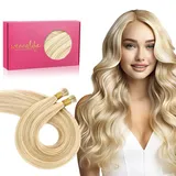 WENNALIFE I Tip Extensions Echthaar, 50g 50s 50CM Dreckiges Blond Mixed Bleichblond Hair Extensions Bonding Echthaar Extensions Professionelle Haarverlängerung Real Human Hair Extentions