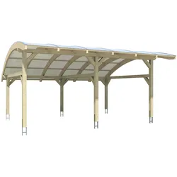Doppelcarport SKANHOLZ "Schwaben", beige (natur), B/H/T: 648cm x 263cm x 630cm, Carports, 648x630cm