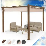 blumfeldt Pantheon Rust Pergola Aluminium 3x3m 6 Eckpfosten wasserabweisend