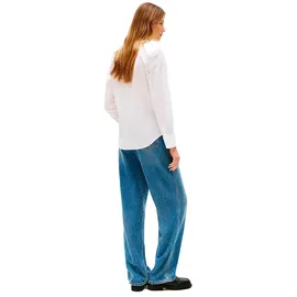 Tommy Hilfiger Regular Fit Hemdbluse mit Logo-Stitching, Weiss, 42