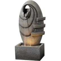 Teamson Home Gartenbrunnen Ovaler Moderner Brunnen mit warmen LED-Lichtern