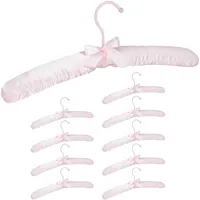Relaxdays Kleiderbügel Satin, 10er Pack, weich gepolstert, 360° drehbarer