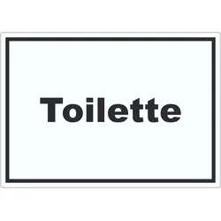 Toilette Aufkleber mit Text Klo WC waagerecht A4 (210x297mm)