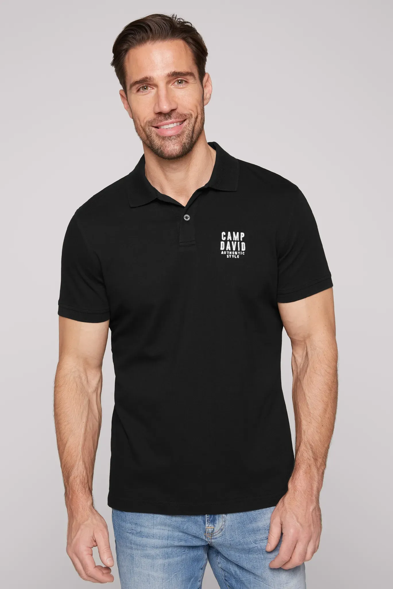 CAMP DAVID Poloshirt, mit kleiner Logo-Stickerei auf Brusthöhe CAMP DAVID black XXXL
