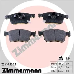 ZIMMERMANN Bremsbeläge Foto entspricht Lieferumfang vorne rechts links 22910.160.1
