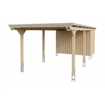 SKANHOLZ Emsland Flachdach Carport 3,40 x 8,46 m unbehandelt inkl. Abstellraum