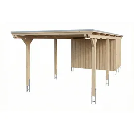 SKANHOLZ Emsland Flachdach Carport 3,40 x 8,46 m unbehandelt inkl. Abstellraum