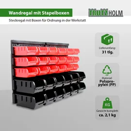 Trutzholm Kleinteilemagazin 32 tlg Kunststoff rot/schwarz