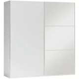 Schiebeschrank VIGO 120 cm , Spiegel Kleiderschrank Schiebetürenschrank , ( WEISS ) - Weiß