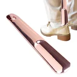 Krujecnt Schuhlöffel aus Metall, Schuhlöffel aus Edelstahl | Tragbarer Schuhlöffel,Reiseschuh-Helfer aus Edelstahl für Senioren, Kinder, Männer und Frauen, Stiefel, High-Heels-Accessoires - Siehe Beschreibung