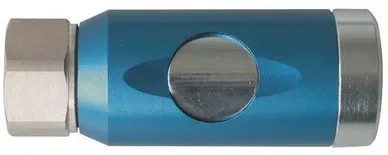 Sicherheitskupplung mit Druckknopf, drehbar, DN 7,4, Al/ST blau IG-G1/4