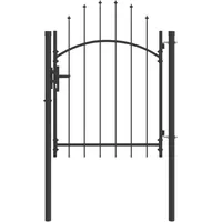 vidaXL Gartentor mit Schloss Grau 100 x 100 cm Stahl
