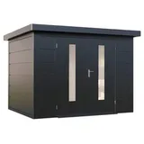 Wolff Finnhaus Premium Metall Gartenhaus Eirik 3024 Anthrazit