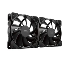 Mars Gaming MF-PWMX2 Schwarz, 2 Lüfter 120mm, Flüsterleise FDB 12dB, Anti-Vibrations-System, PWM-System